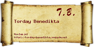 Torday Benedikta névjegykártya
